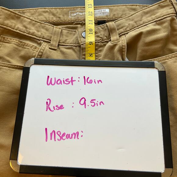 Carhartt 32x30 Relaxed Fit Rugged Flex Work Pants BN2517-M Durable Khaki Canvas - Picture 7 of 8